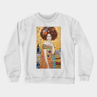 Gustav Klimt's London Kaleidoscope: Inspired Cityscape Crewneck Sweatshirt